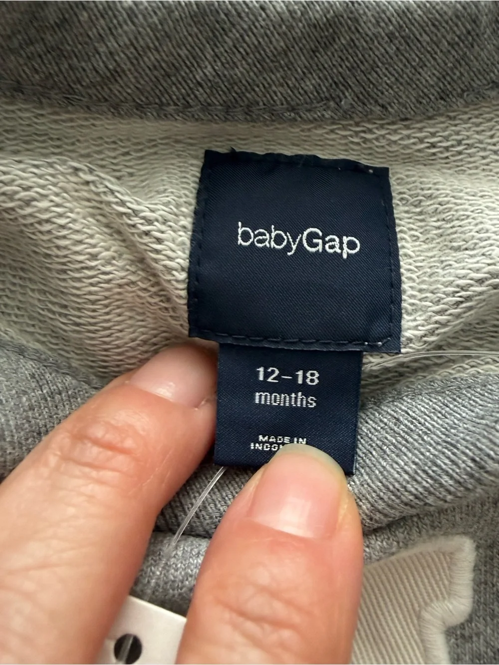 NWT Baby Gap Gray Logo Sweatshirt 12-18 Months Long Sleeve Pullover Cotton